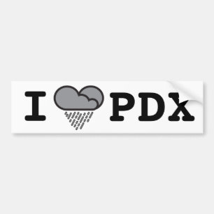 IハートPDX -ハート形の雨雲 バンパーステッカー