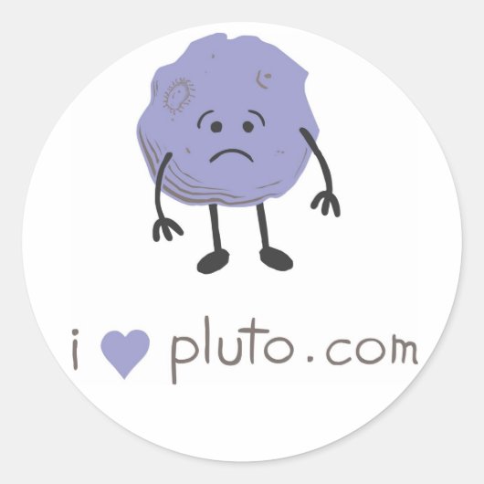 iハートpluto.com ラウンドシール (正面)