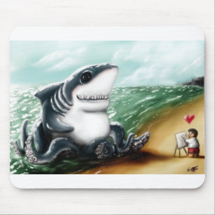 IハートSharktopus マウスパッド