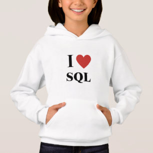 IハートSQLキッズフード付きスウェットシャツ