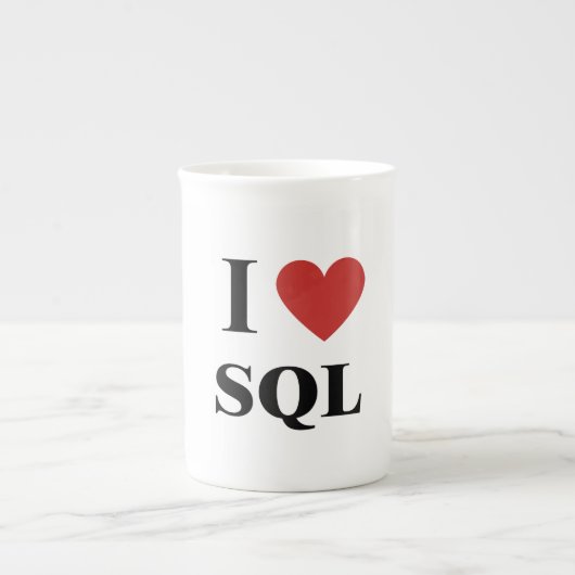 IハートSQL ボーンチャイナマグカップ (正面)