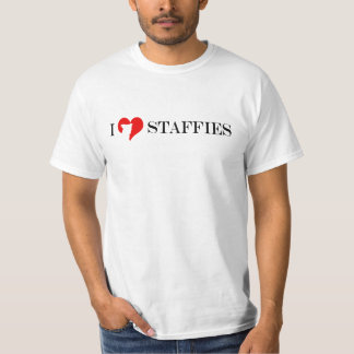 IハートStaffies -クラシックで赤い及び黒人男性 Tシャツ