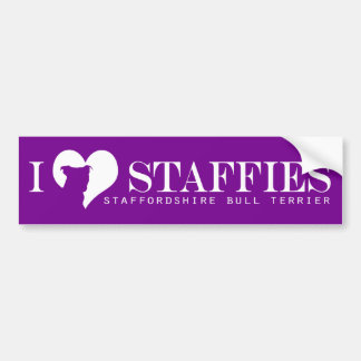 IハートStaffies -バンパーステッカーの紫色 バンパーステッカー