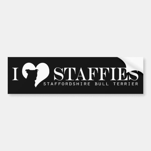 IハートStaffies -バンパーステッカーの黒 バンパーステッカー (正面)