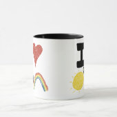 IハートSunshinesおよび虹 マグカップ (中央)