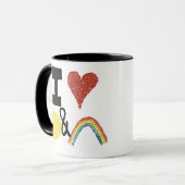 IハートSunshinesおよび虹 マグカップ (正面左)