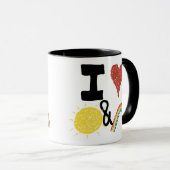 IハートSunshinesおよび虹 マグカップ (正面右)