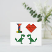 IハートTレックス(タングラムサウルスレックス) ポストカード (スタンド正面)