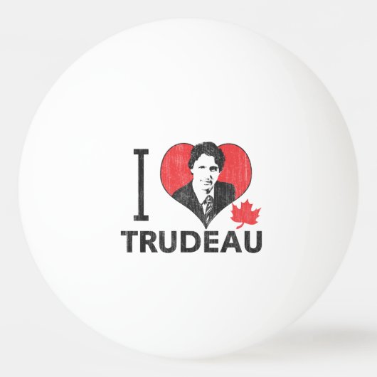 IハートTrudeau 卓球ボール (正面)