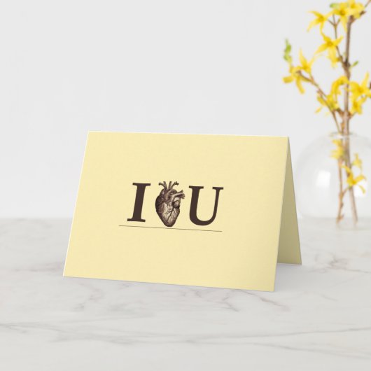 IハートU カード (黄色い花)