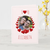 IハートU、赤いハート |フォカスタムト案内 カード (黄色い花)