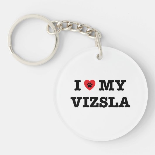 IハートVizslaの私のアクリルKeychain キーホルダー (正面)