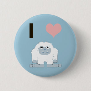 IハートYeti Cuteto Cartoon Snow Monster 缶バッジ