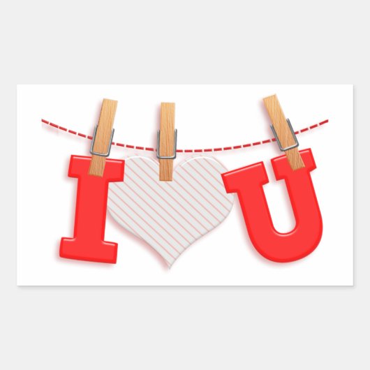 IハートYou長方形ステッカー 長方形シール (正面)