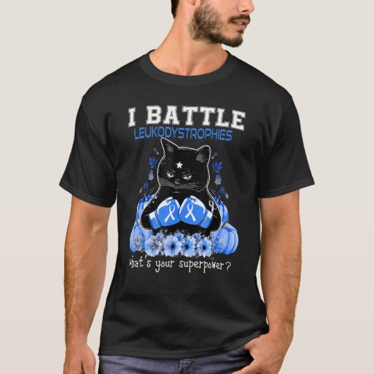 Iバトルロイコジストロフィー認識度猫 Tシャツ (正面)