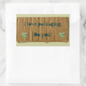 Iパッケージとハート 長方形シール (バッグ)