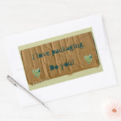 Iパッケージとハート 長方形シール (封筒)