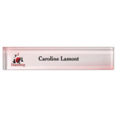 Iパーソナライズなハートの踊ること デスクネームプレート (正面)