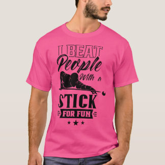 IビートおもしろいビヤードプールBiのスティックを持つ人々 Tシャツ