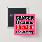 Iビートがん。がん生存者。カスタマイズ色 缶バッジ (正面&裏面)