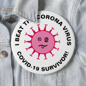 IビートコロナウイルスCovid-19生存者 缶バッジ (インサイチュ)