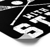 Iビートスティックおもしろいラクロス選手 ポスター (角)