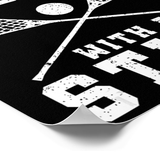 Iビートスティックおもしろいラクロス選手 ポスター (角)