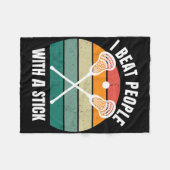 Iビートスティックラクロス選手おもしろいLの人々 フリースブランケット (正面(横))