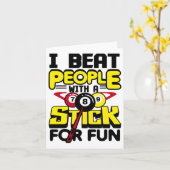 Iビートビリヤード用スティックを持つおもしろいの人々 カード (黄色い花)