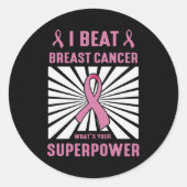 Iビート乳がん生存者超大国プライド ラウンドシール (正面)