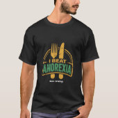 Iビート拒食症認識度おもしろいデザイン Tシャツ (正面)