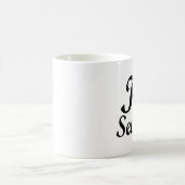 Iピンクの蝶を縫うハート コーヒーマグカップ (中央)