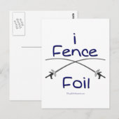 iフェンスフォイル(ピストルグリップ)ブルー ポストカード (正面/裏面)