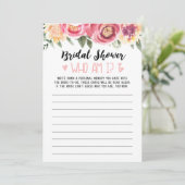 IブライダルシャワーまたはHenパーティーゲームカード 招待状 (スタンド正面)