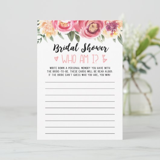 IブライダルシャワーまたはHenパーティーゲームカード 招待状 (スタンド正面)