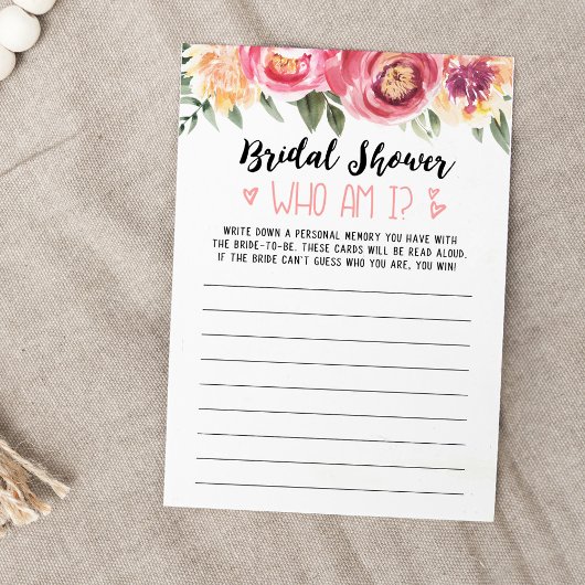 IブライダルシャワーまたはHenパーティーゲームカード 招待状