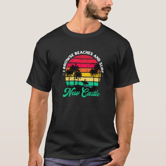 IブラウズビーチとサーフニューキャッスルサーフィンニューH Tシャツ (正面)