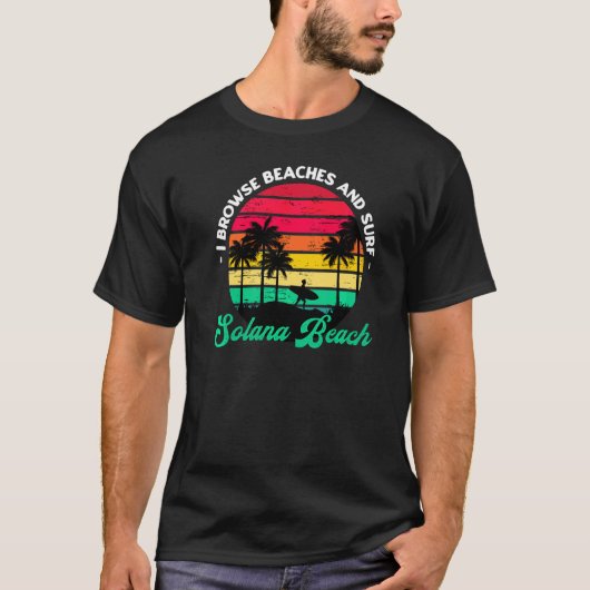 Iブラウズビーチ&サーフソラナビーチサーフィンCal Tシャツ (正面)