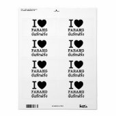 Iブラックハート（ラブ）ファラン ラベル (フルシート)