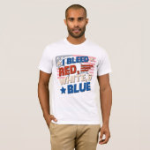 Iブリードレッド、ホワイト、ブルー – Patriotic USA Tee Tシャツ (正面フル)