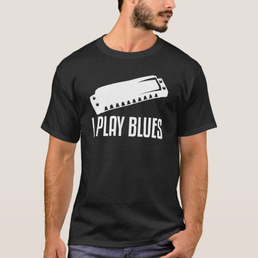 Iブルー遊スハーモニカ選手 Tシャツ (正面)