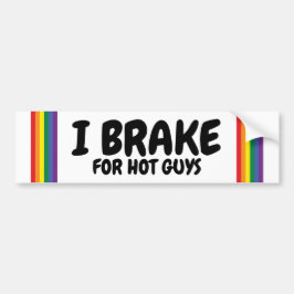 Iブレーキ熱い男のためのレインボープライドゲイテーマ バンパーステッカー