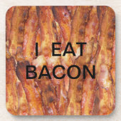 Iベーコ食べン文字背景 コースター (正面)