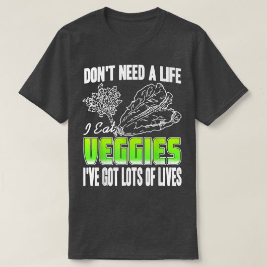 Iベ食べギービーガンベジタリアンヘルシーギフト Tシャツ (デザイン正面)