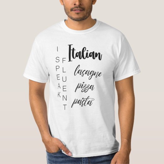 Iペッシ話ュなライタリアンザグナのピザ Tシャツ (正面)