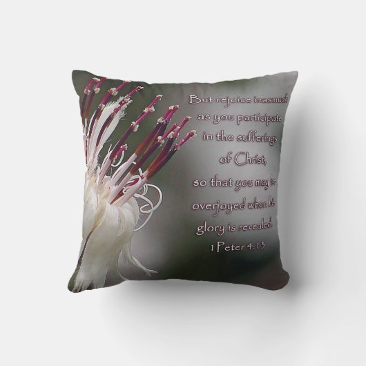 Iペテロ4:13感動的フローラ クッション (裏面)