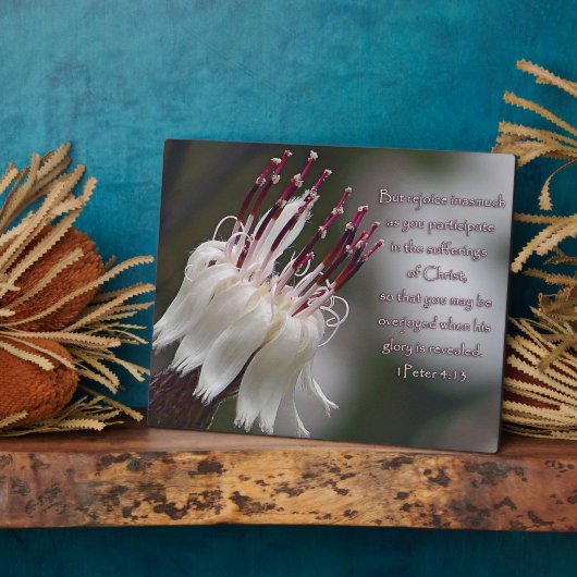 Iペテロ4:13感動的フローラ フォトプラーク (側面)