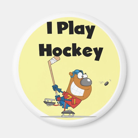 Iホッケー遊Tシャツ&ギフト マグネット (正面)