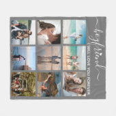 Iボーイフレンドが好きになるフォトコラージュ フリースブランケット (正面(横))