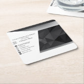 Iモダンブラック抽象芸術 スクエアペーパーコースター (アングル)